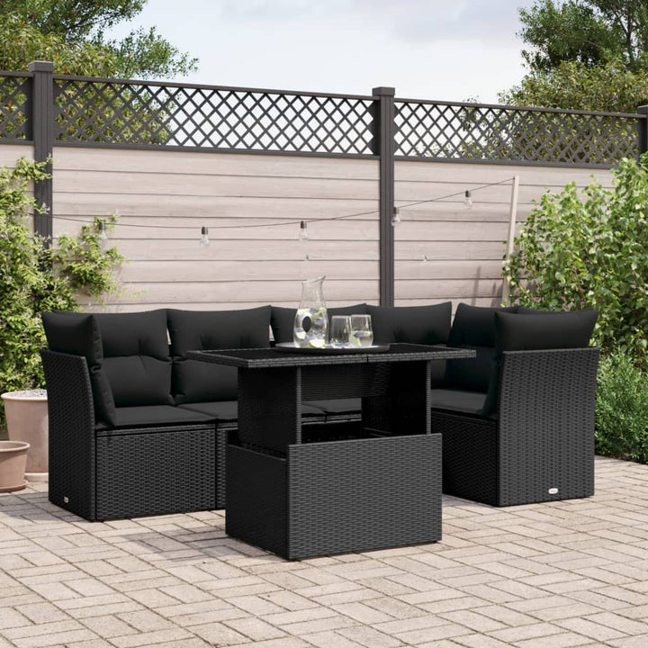 Set Mobilier De Grădină Cu Perne, 6 Piese, , Poliratan