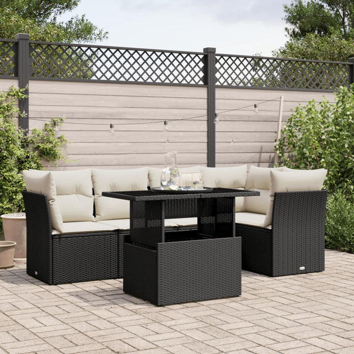 Set Mobilier De Grădină Cu Perne, 6 Piese, , Poliratan