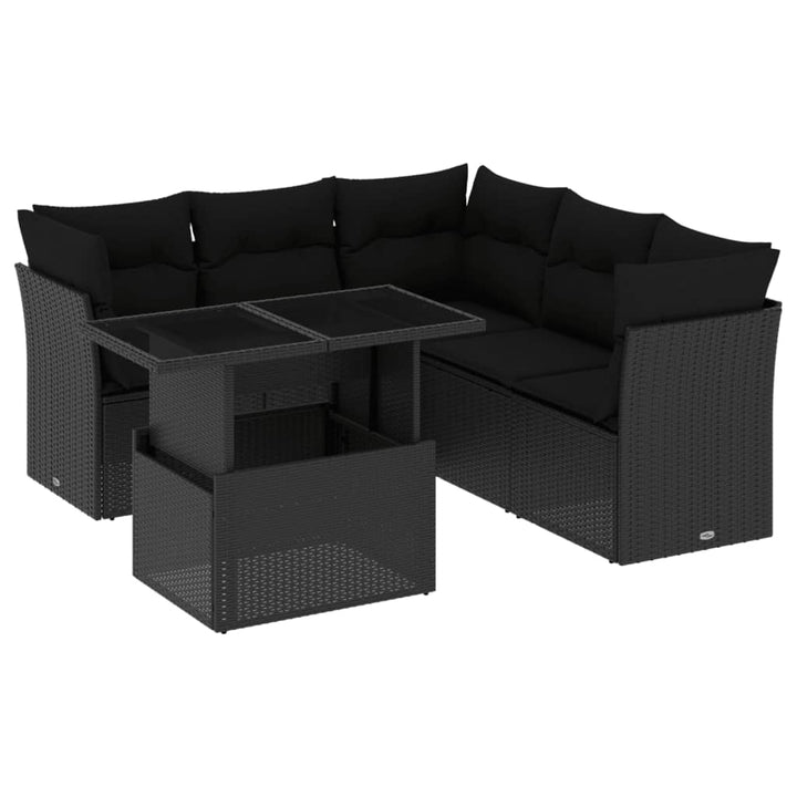 Set Canapele De Grădină Cu Perne, 6 Piese, Bej, Poliratan