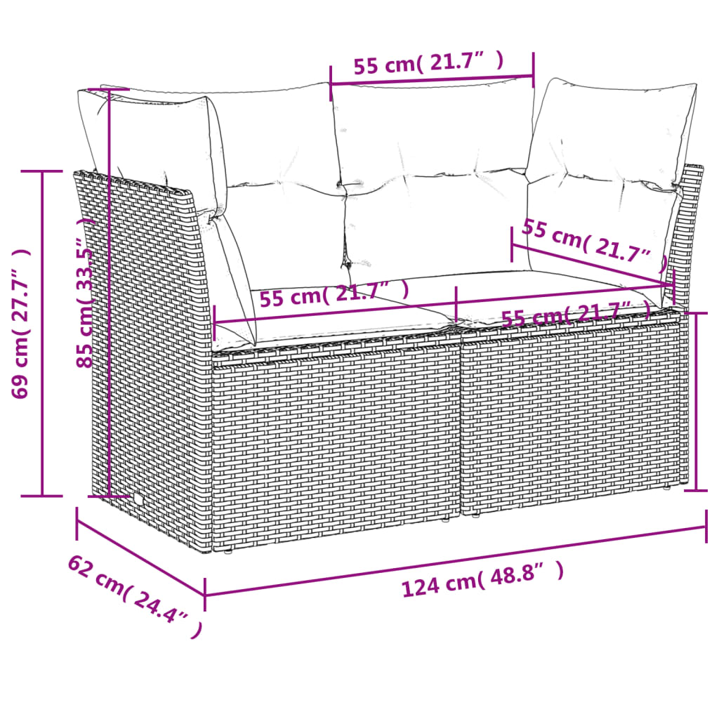 Set Canapele De Grădină, 7 Piese, Cu Perne, , Poliratan