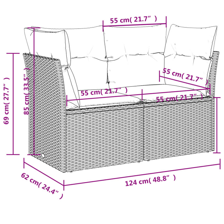 Set Canapele De Grădină, 7 Piese, Cu Perne, , Poliratan