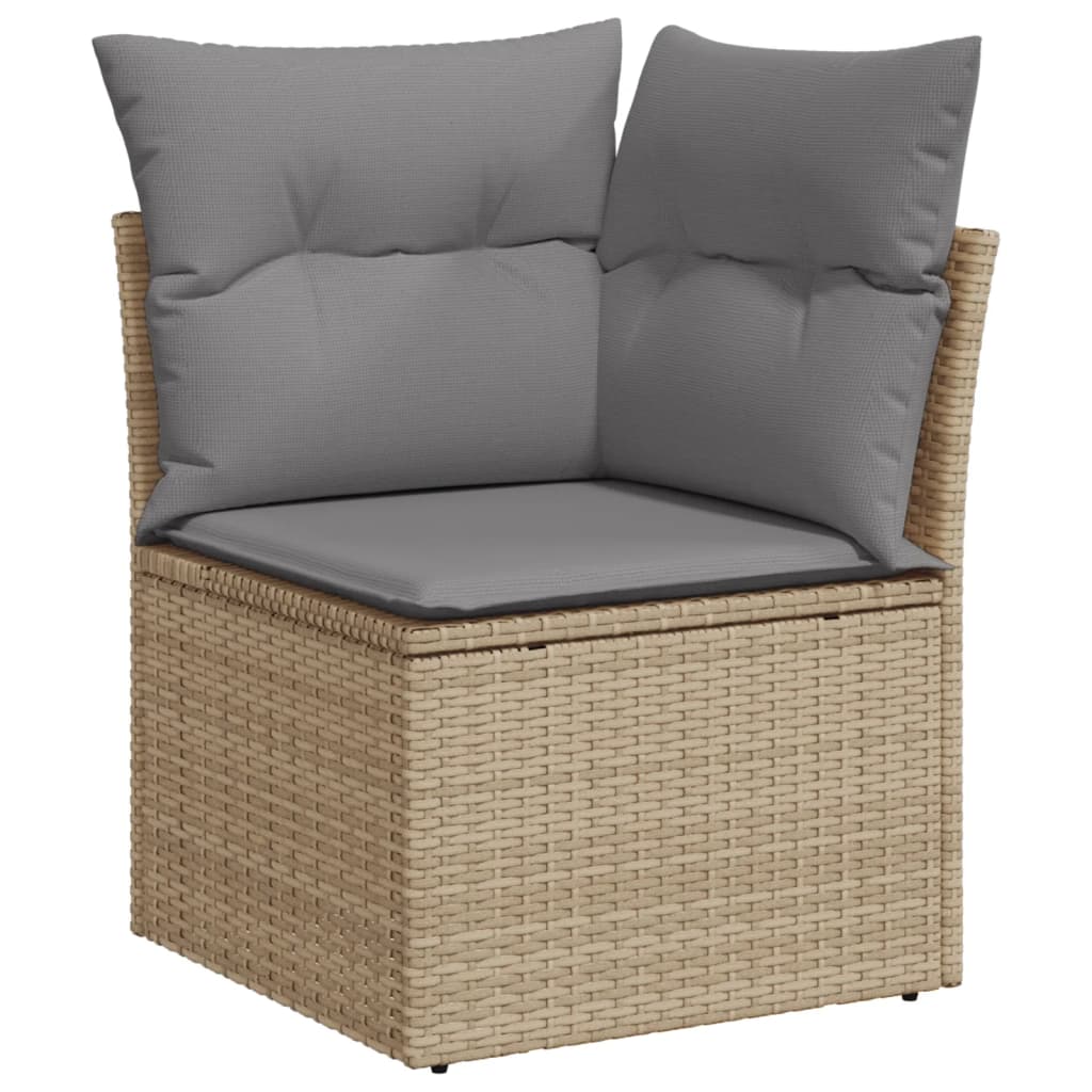Set Canapele De Grădină Cu Perne, 10 Piese, Bej, Poliratan