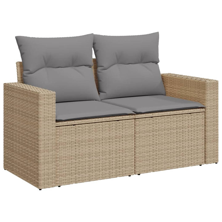 Set Canapele De Grădină Cu Perne, 6 Piese, Bej, Poliratan