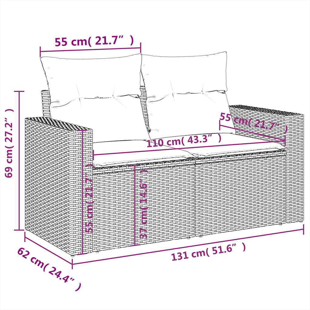 Set Mobilier De Grădină Cu Perne, 5 Piese, , Poliratan