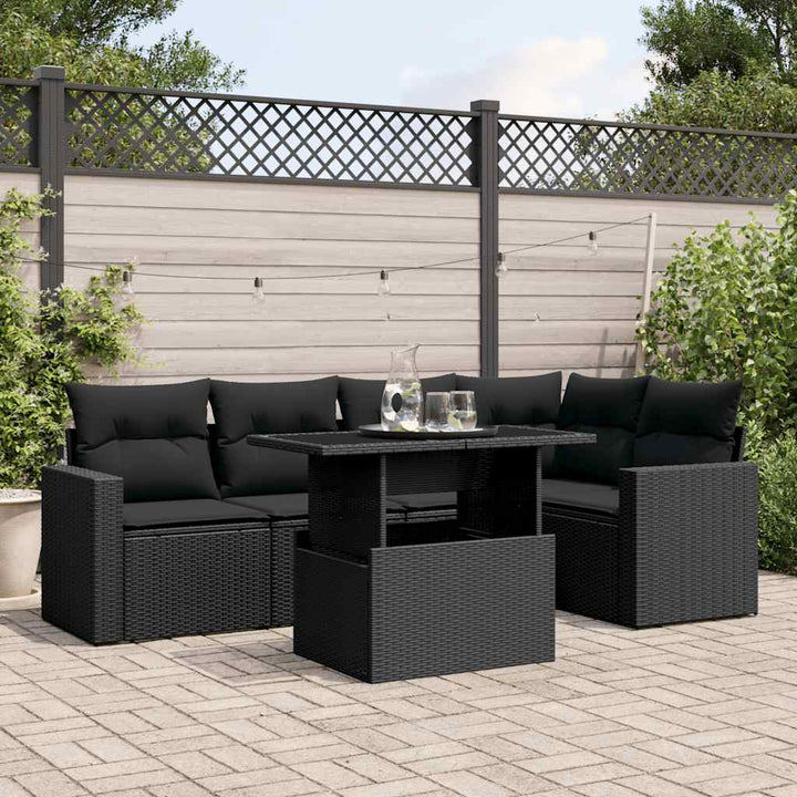 Set Canapele De Grădină Cu Perne, 6 Piese, Bej, Poliratan