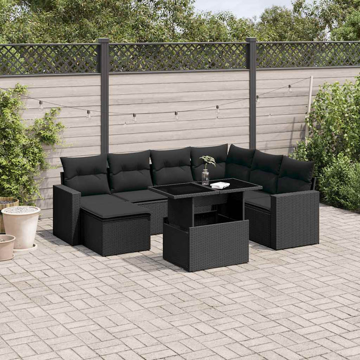 Set Canapele De Grădină, 8 Piese, Cu Perne, Bej, Poliratan