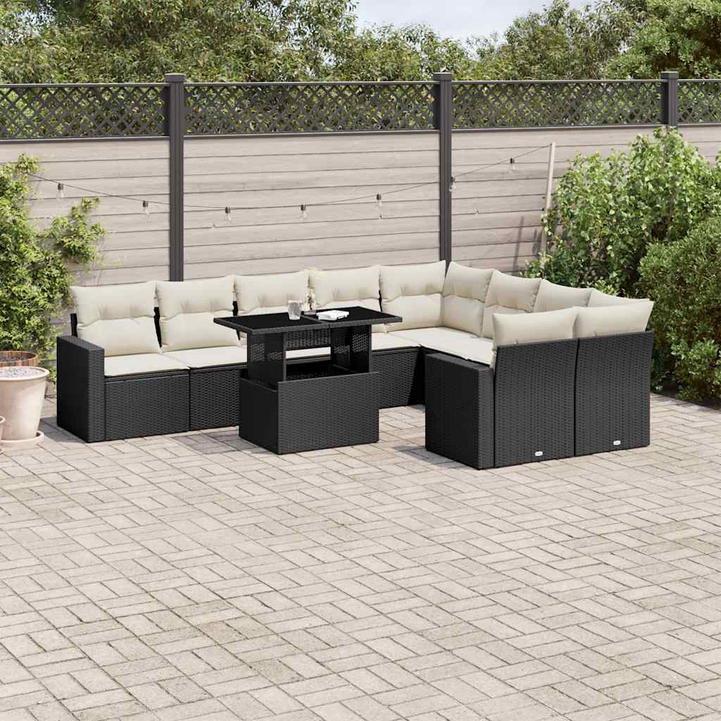 Set Mobilier De Grădină Cu Perne, 10 Piese, , Poliratan