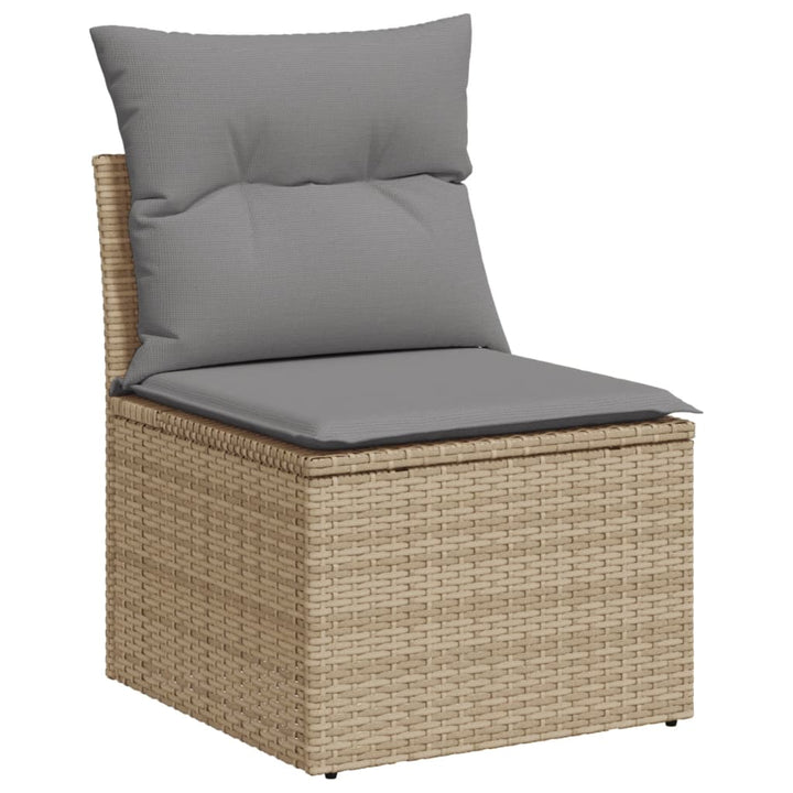 Set Canapele De Grădină Cu Perne, 10 Piese, Bej, Poliratan