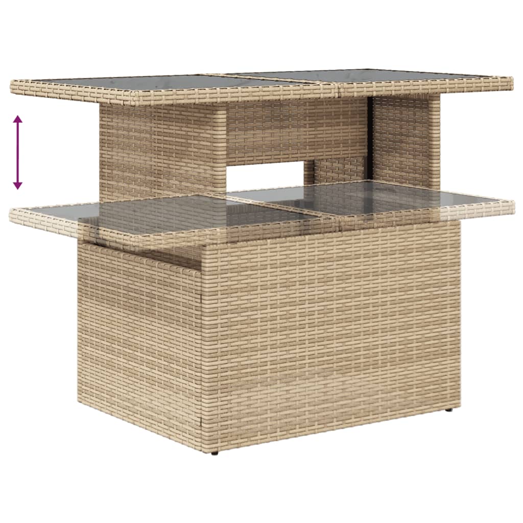 Set Canapele De Grădină Cu Perne, 10 Piese, Bej, Poliratan