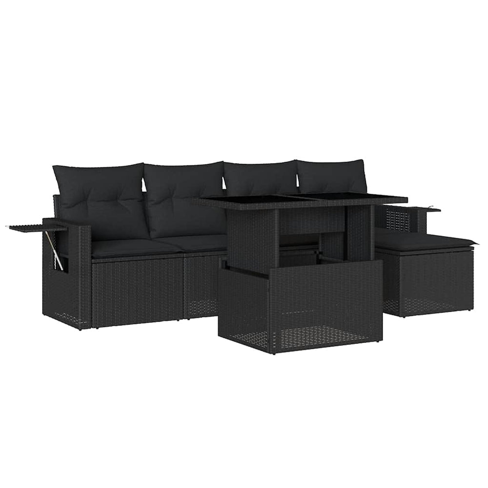Set Mobilier De Grădină Cu Perne, 6 Piese, , Poliratan
