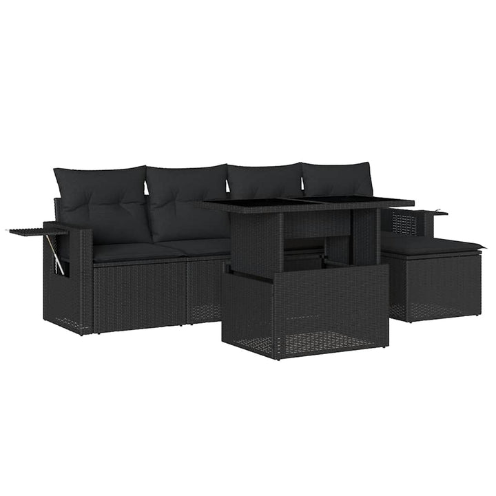 Set Mobilier De Grădină Cu Perne, 6 Piese, , Poliratan