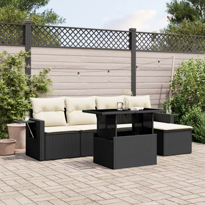 Set Mobilier De Grădină Cu Perne, 6 Piese, , Poliratan