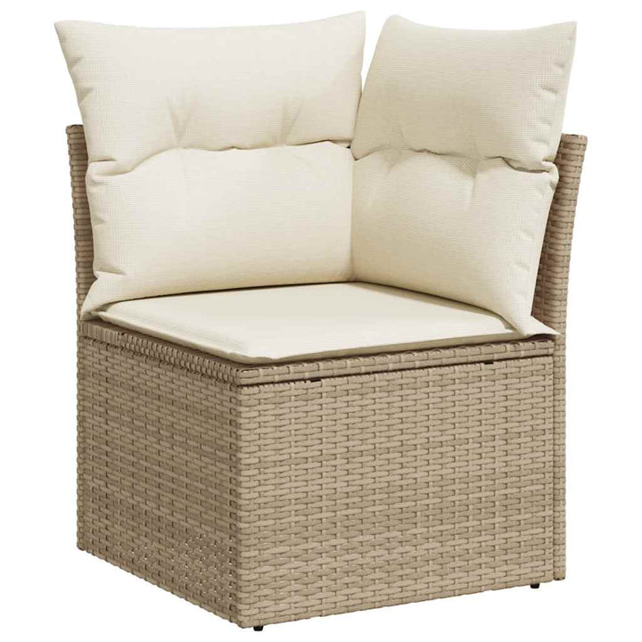 Set Canapele De Grădină Cu Perne, 5 Piese, Bej, Poliratan