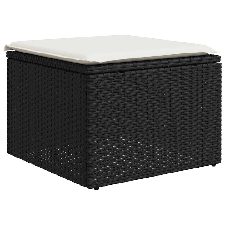 Set Mobilier De Grădină Cu Perne, 8 Piese, Negru, Poliratan