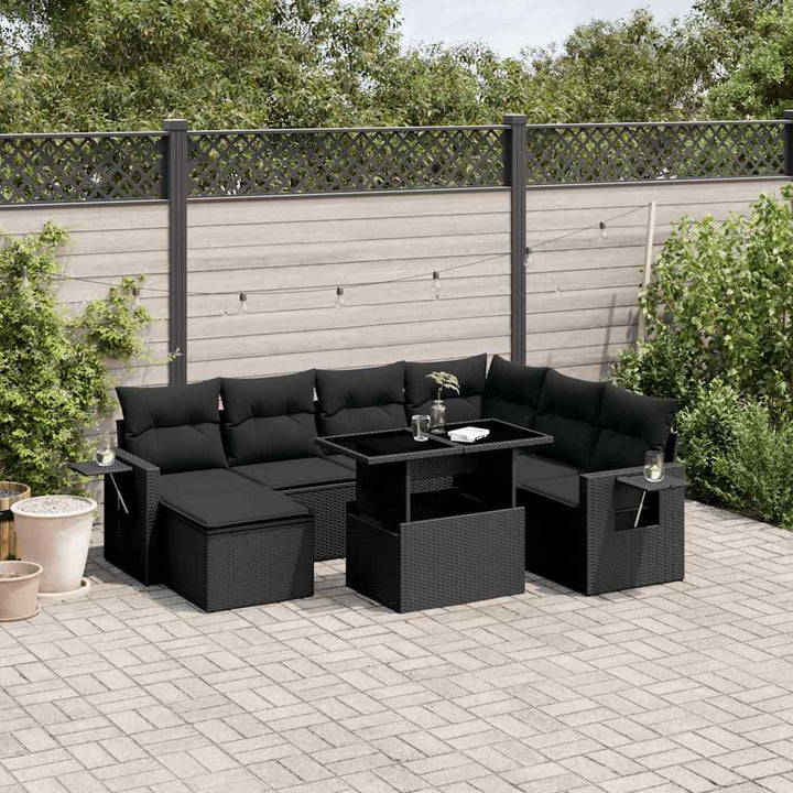 Set Canapele De Grădină, 9 Piese, Cu Perne, , Poliratan