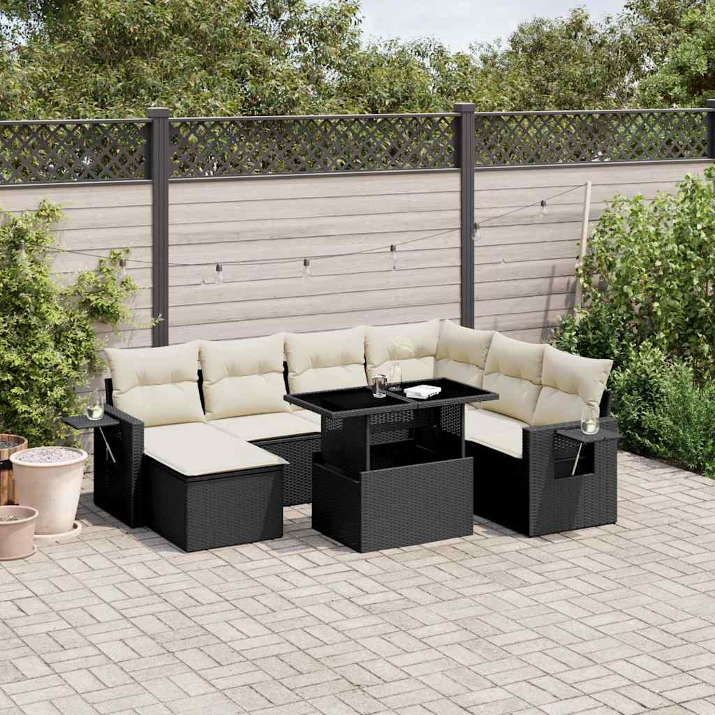 Set Canapele De Grădină, 9 Piese, Cu Perne, , Poliratan
