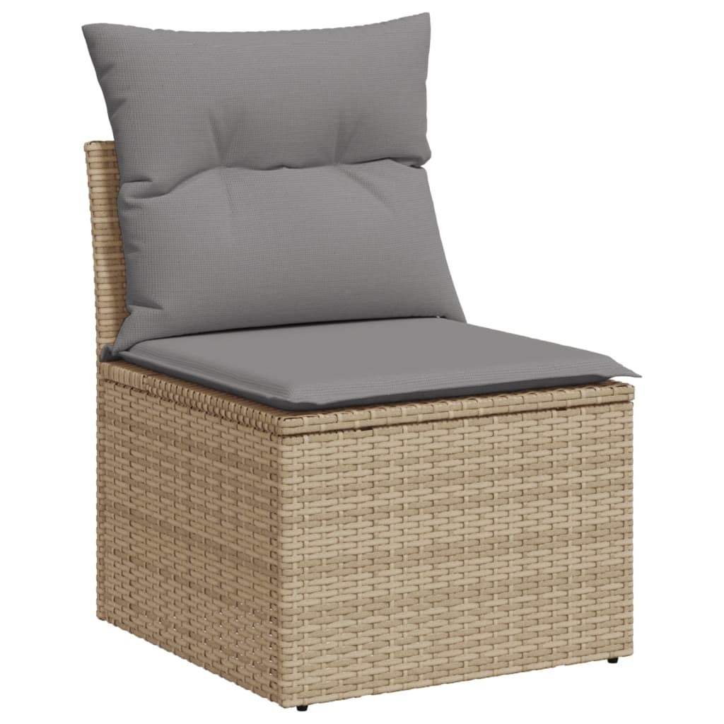 Set Canapele De Grădină Cu Perne, 10 Piese, Bej, Poliratan