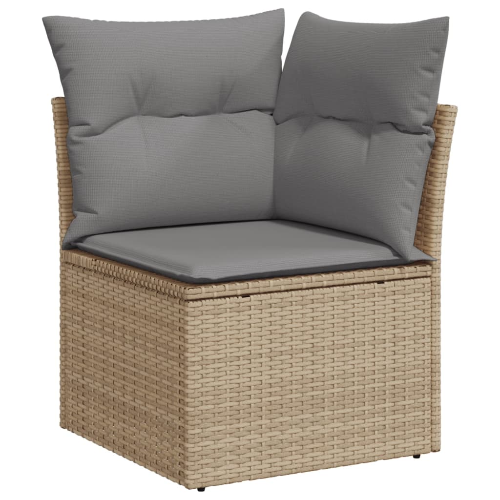 Set Canapele De Grădină Cu Perne, 10 Piese, Bej, Poliratan
