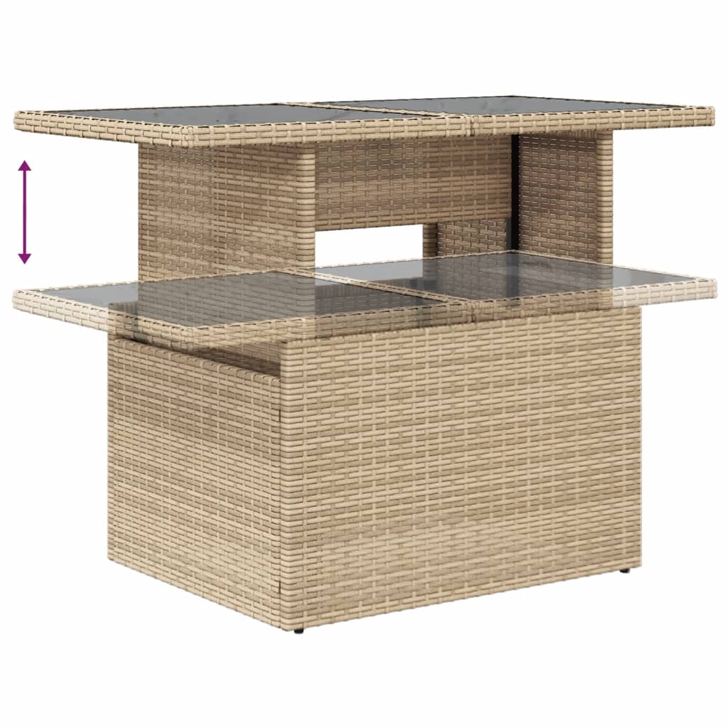 Set Canapele De Grădină Cu Perne, 10 Piese, Bej, Poliratan