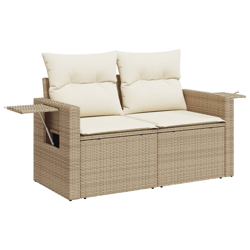 Set Canapele De Grădină Cu Perne, 10 Piese, Bej, Poliratan