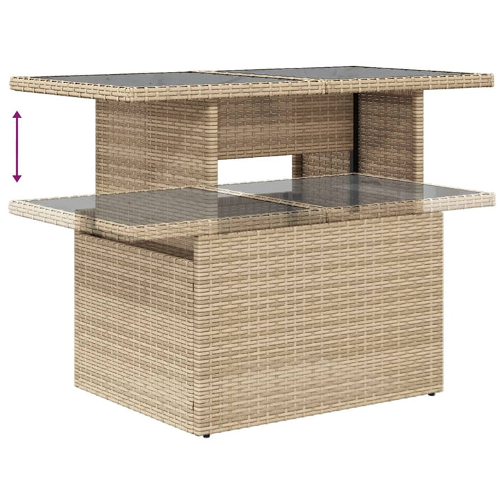 Set Canapele De Grădină Cu Perne, 10 Piese, Bej, Poliratan