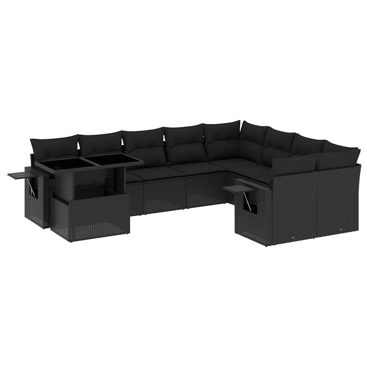 Set Canapele De Grădină Cu Perne, 10 Piese, , Poliratan