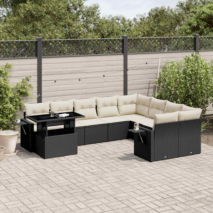 Set Canapele De Grădină Cu Perne, 10 Piese, , Poliratan