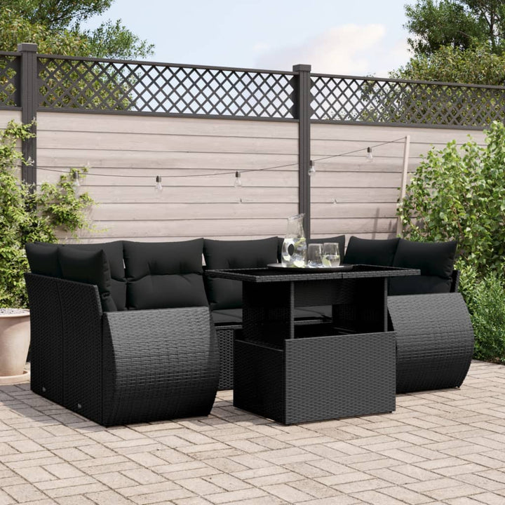 Set Canapele De Grădină Cu Perne, 7 Piese, , Poliratan