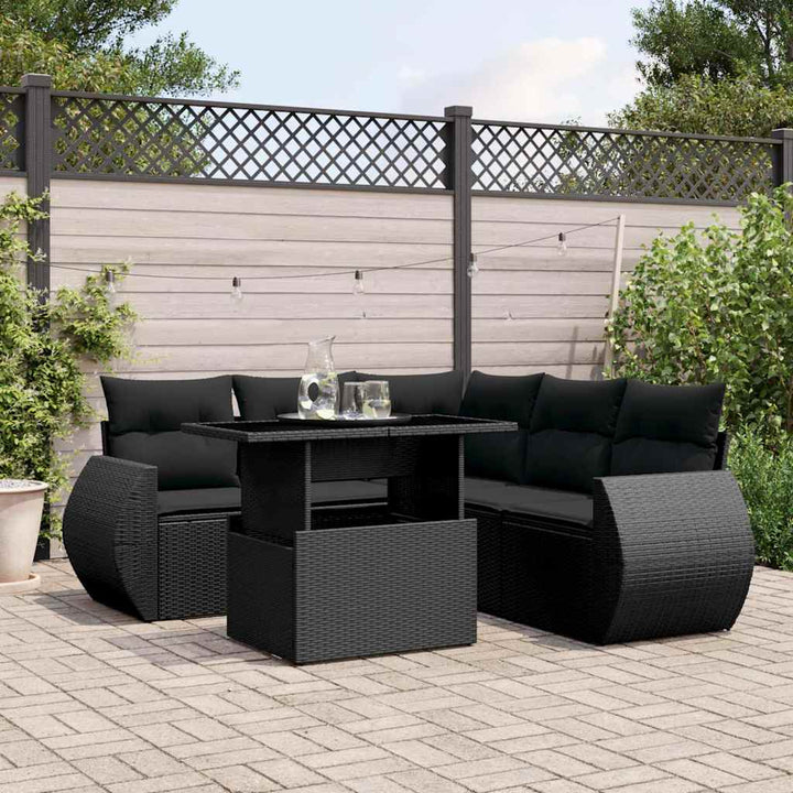 Set Canapele De Grădină Cu Perne, 6 Piese, Bej, Poliratan