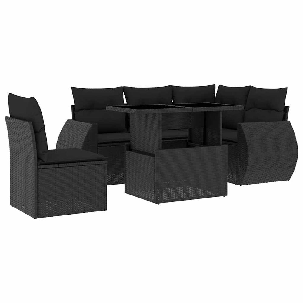 Set Mobilier De Grădină Cu Perne, 6 Piese, , Poliratan