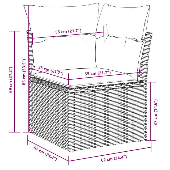 Set Mobilier De Grădină Cu Perne, 6 Piese, , Poliratan