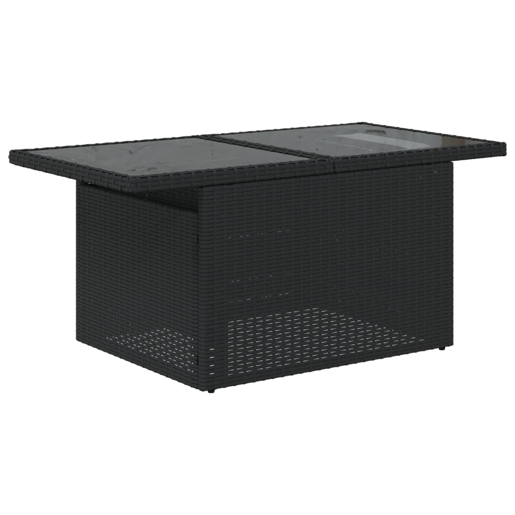 Set Mobilier De Grădină Cu Perne, 8 Piese, Negru, Poliratan