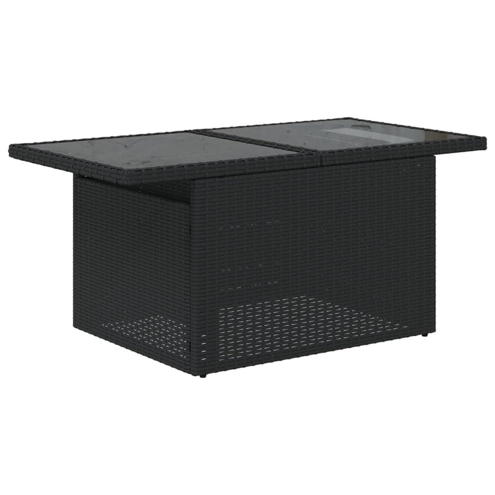 Set Mobilier De Grădină Cu Perne, 8 Piese, Negru, Poliratan