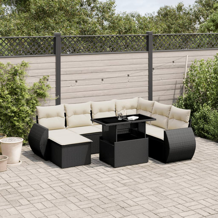 Set Canapele De Grădină Cu Perne, 8 Piese, , Poliratan