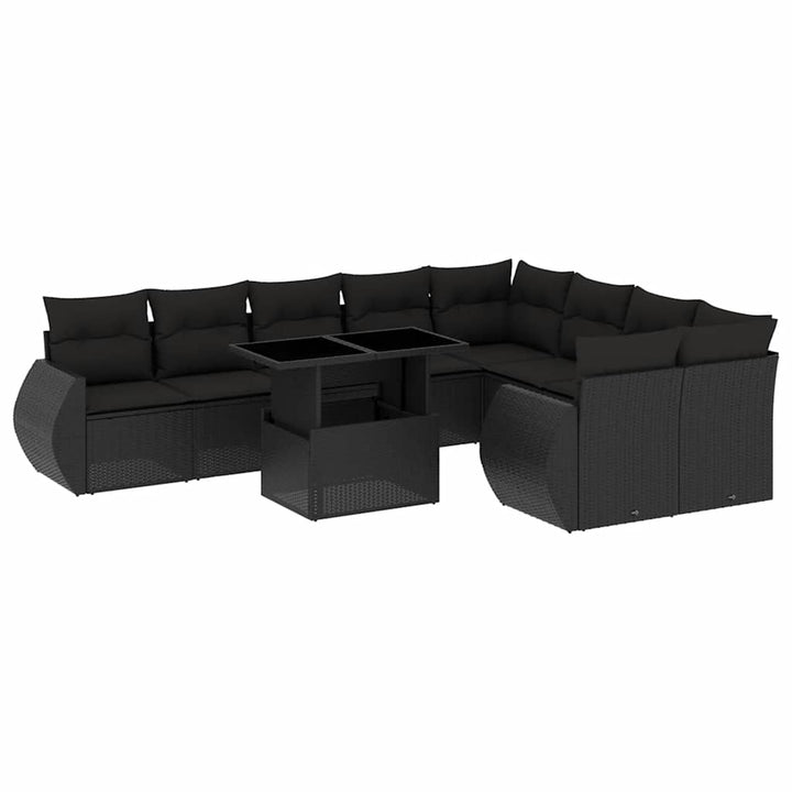 Set Canapele De Grădină Cu Perne, 10 Piese, , Poliratan