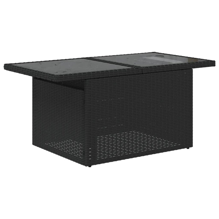 Set Canapele De Grădină Cu Perne, 11 Piese, Negru, Poliratan