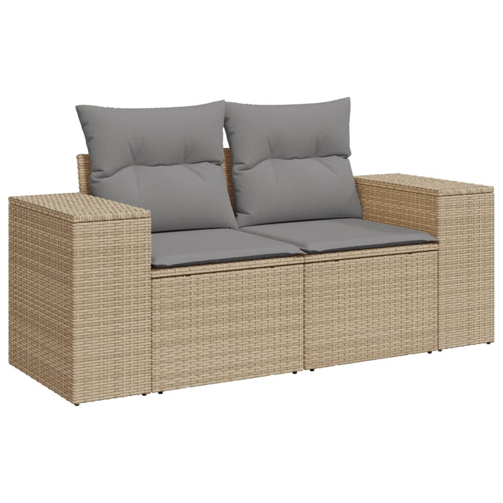 Set Canapele De Grădină Cu Perne, 5 Piese, Bej, Poliratan