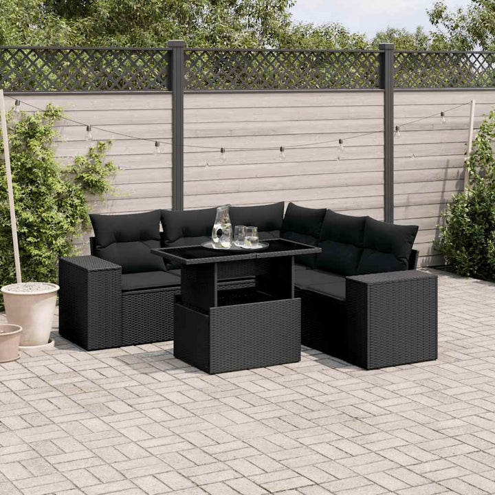 Set Canapele De Grădină Cu Perne, 6 Piese, Bej, Poliratan