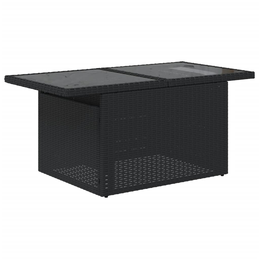 Set Canapele De Grădină Cu Perne, 10 Piese, Negru, Poliratan
