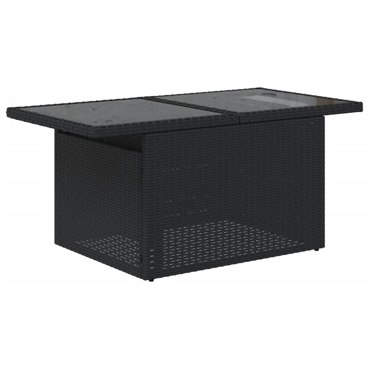 Set Canapele De Grădină Cu Perne, 10 Piese, Negru, Poliratan