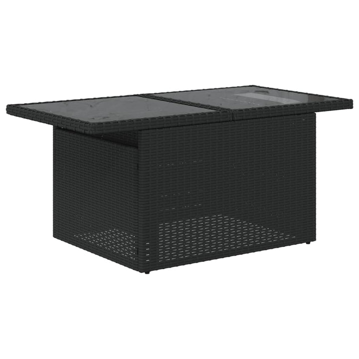 Set Canapele De Grădină Cu Perne, 10 Piese, Negru, Poliratan