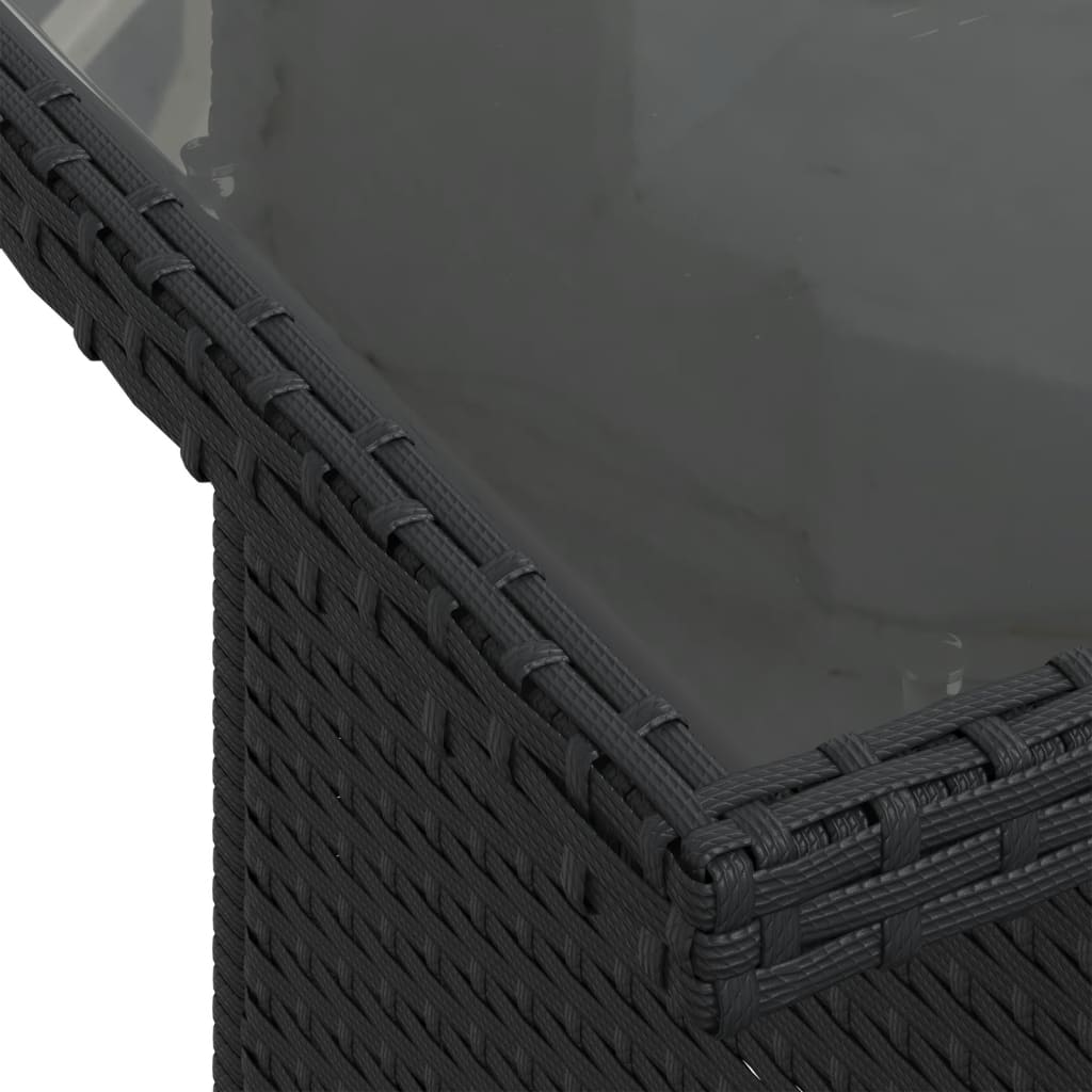 Set Canapele De Grădină Cu Perne, 10 Piese, Negru, Poliratan