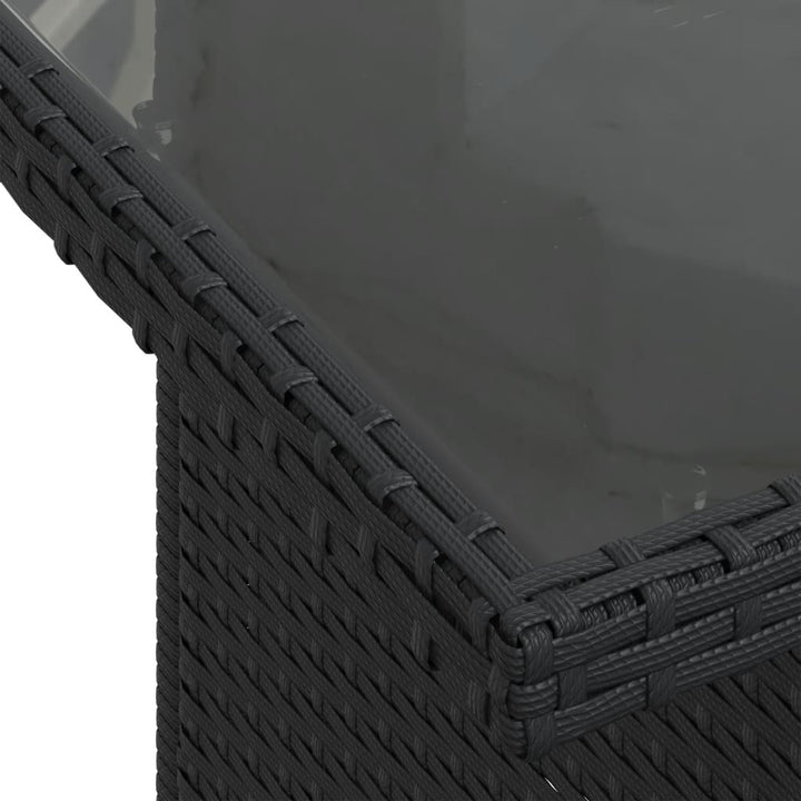 Set Canapele De Grădină Cu Perne, 10 Piese, Negru, Poliratan