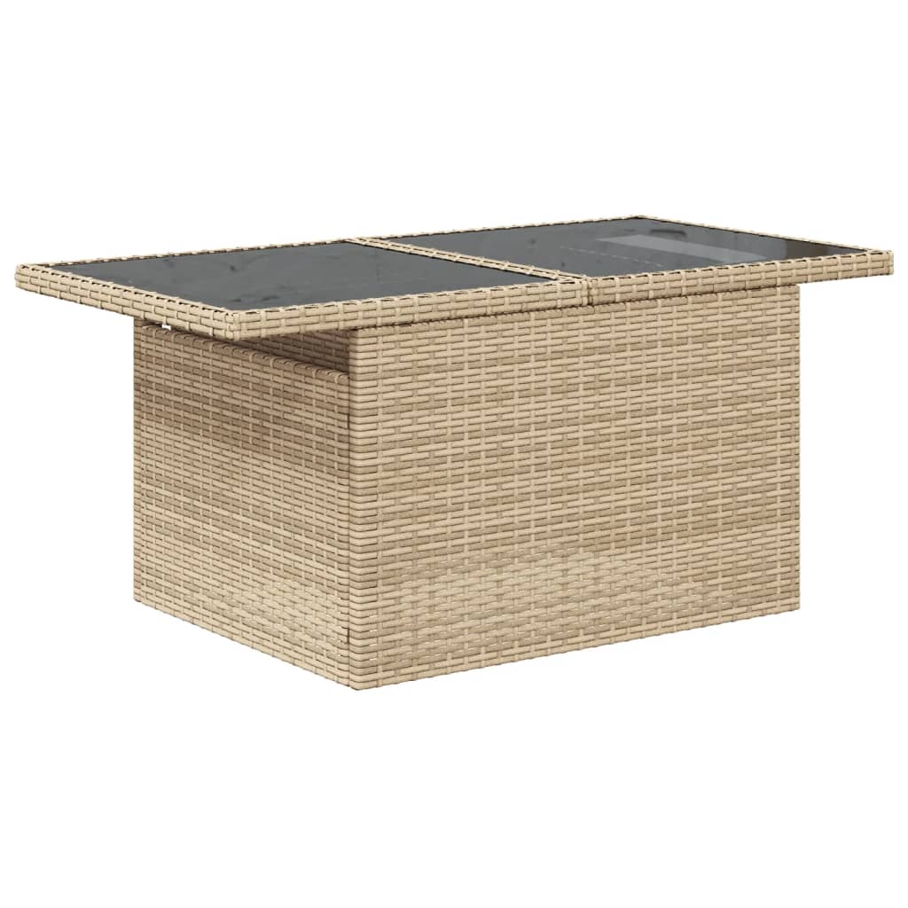 Set Canapele De Grădină Cu Perne, 11 Piese, Bej, Poliratan