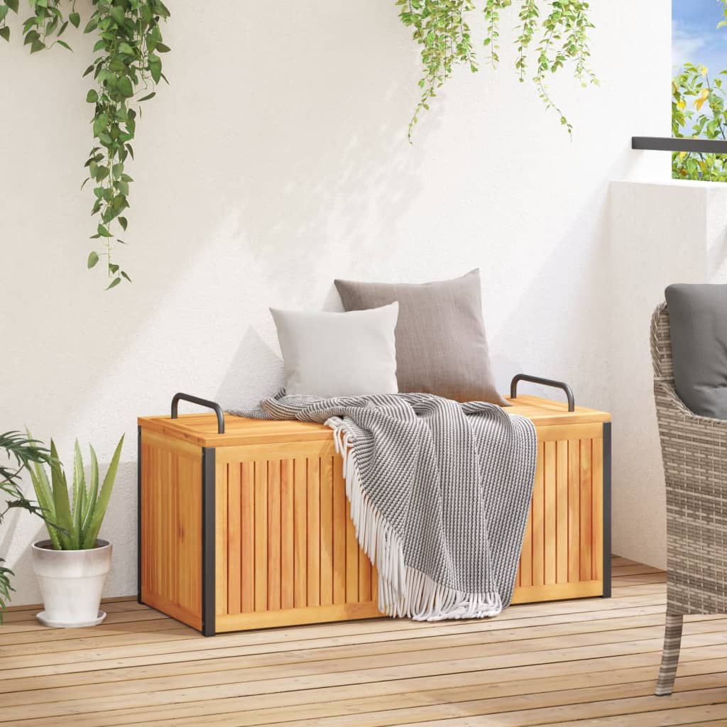Cutie Perne De Exterior 110X45X42/53Cm Lemn Masiv Acacia/Oțel