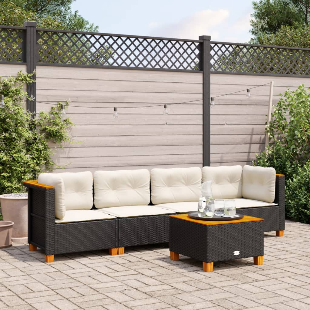 Set Mobilier De Grădină Cu Perne, 5 Piese, , Poliratan