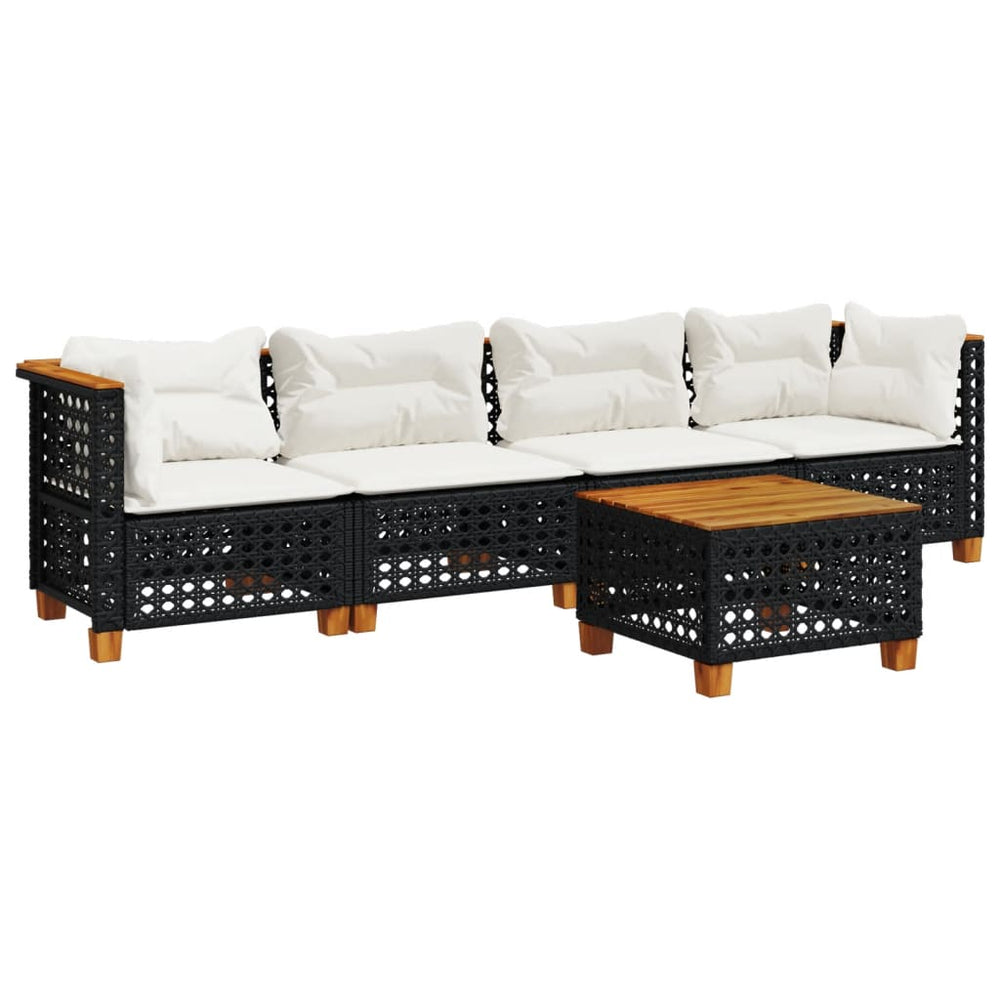 Set Mobilier De Grădină Cu Perne, 5 Piese, , Poliratan