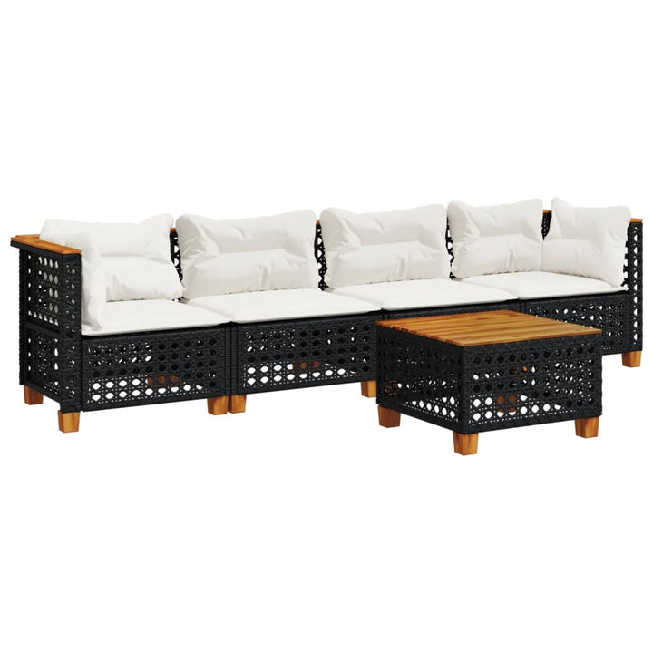 Set Mobilier De Grădină Cu Perne, 5 Piese, , Poliratan