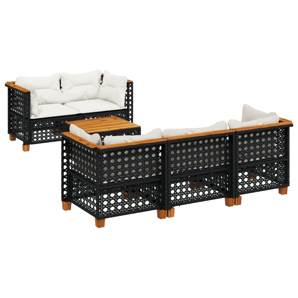 Set Mobilier De Grădină Cu Perne, 6 Piese, , Poliratan
