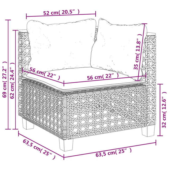 Set Mobilier De Grădină Cu Perne, 6 Piese, , Poliratan